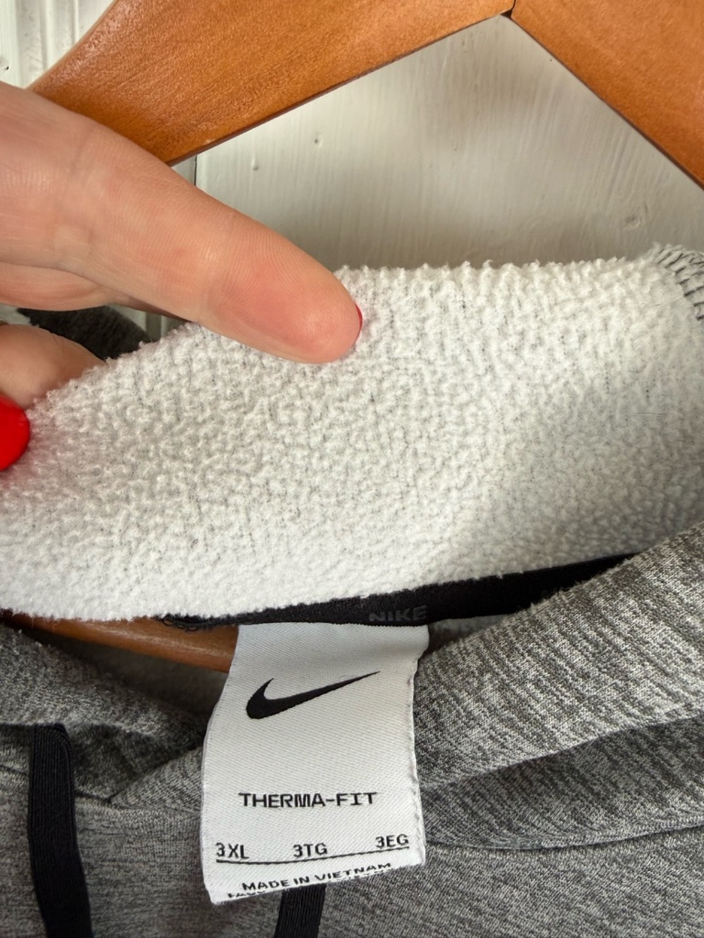 Nike Gray Crewneck Hoodie with Logo - Picture 6 of 7